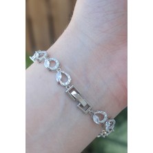 Vip Seri Pirinç Zirkon Taşlı Gümüş Renk Arpa Model Bileklik EB-53-VICE/(1395) 2777