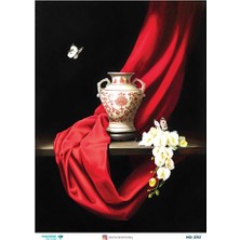 Diamond Craft N: 2747 Kırmızı, Vazo, Çiçek Desen 30*42 cm Dekopaj