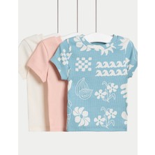 Marks & Spencer ​3'lü Pamuk Karışımlı T-Shirt Seti (2-8 Yaş)​