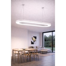 Dizano Modern Oval LED Tavan Aydınlatması 100 cm 4000K Günışığı, Sıva Üstü ve Sarkıt, Avize
