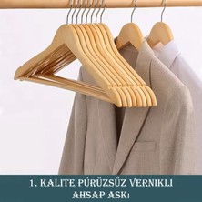 Lirazon 12 Adet Ahşap Askı Ahşap Elbise Askısı Ahşap Kıyafet Askısı Dolap Düzenleyici Cilalı Ahşap Askı