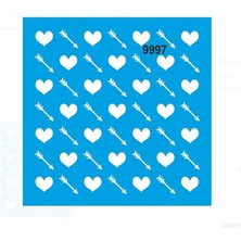 9997 Kalp, Ok, Sevgililer Günü, Yeniyıl Stencil 20 * 20 cm