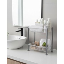 TD 2 Katlı Şeffaf Sepetli Çok Amaçlı Dayanıklı Düzenleyici Raf