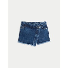 Marks & Spencer Saf Pamuklu Denim Şort Etek