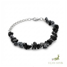 Kartanesi Obsidiyen Doğal Taş Bileklik  – Negatif Enerji Engelleyici, Koruma ve Denge Taşı, El Yapımı