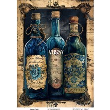 Baykuşca Lacivert Serisi VBS57 Mavi, Çiçek, Portre Desenli 30*42 cm Pirinç Dekopaj