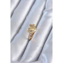 Gold Renk Pirinç Zirkon Taşlı Kalp Model Kadın Yüzük EB-53-VICE/(1395) 2256