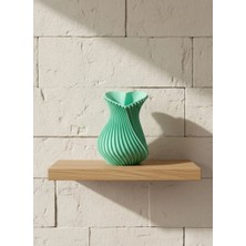 TE Dükkan Buğz Kalpli Turkuaz Dekoratif Vazo 24 cm Modern Şık Tasarım