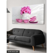 Evine Moda Çiçek Fincan Tek Parça Kanvas Canvas Tablo Tablo