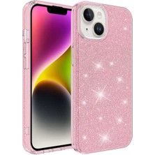 Egstech Apple iPhone 14 Plus Kılıf Simli Parlak Sert Tpu+Pc Dayanıklı Kılıf