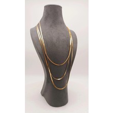 Tılsım Accesories Çelik Italyan Ezmesi Gold Kolye 3'lü
