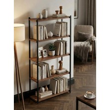 Pratico Orion 5 Raflı Metal Çok Amaçlı Kitaplık Tropik Ceviz