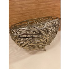 Kase Meyvelik El Yapımı Döküm Pirinç Oval ve Derin Model Altın Büyükboy Çapı 35 cm Yükseklik 20 cm
