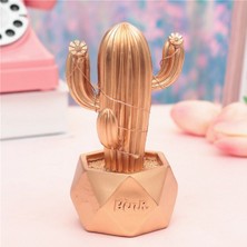 Go İthalat Led Işıklı Sevimli Kaktüs Dekoratif Masa Lambası Mini Biblo Gece Lambası-GOLD