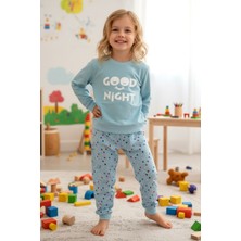 Aydoğan Kız Çocuk Pamuklu Desenli Pijama Takımı 250575 MAVI02
