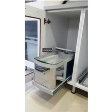 Starax Çöp Kovası Paslanmaz Çelik Raylı  S 2574 Kısa Boylu
