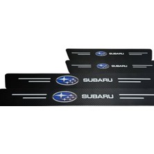 Autowise Subaru Logolu Karbon Kapı Eşiği Koruyucu Bant Folyo 4'lü Set