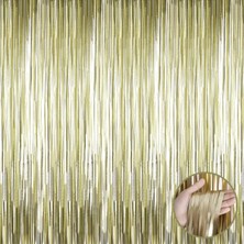 Starseven Mat Altın Püsküllü Kapı Perdesi - Parti, Bekarlığa Veda, Doğum Günü 1x2 M