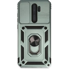 Starseven Redmi Note 8 Kılıf Pars Lens Yüzüklü Silikon - Yeşil