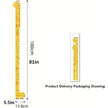 Just Cheap Store Sevimli Figürlü Çocuk Odası Boy Ölçer Sticker 180 cm