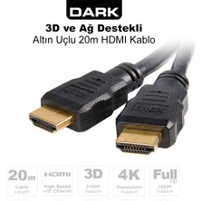 Dark DK HD CV14L2000 v1.4 20mt, 4K - 3D, Ağ Destekli, Altın Uçlu