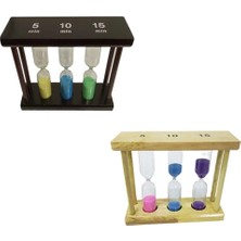 VeraGlobe Buğz 3'lü Ahşap Kum Saati 5-10-15 Dakikalık