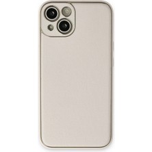 Buğz Iphone 14 Plus Kılıf Coco Deri Silikon Kapak - Beyaz