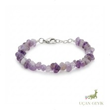 Uçan Geyik Ametist Kırıktaş Doğal Taş Halhal – Negatif Enerji Dönüştürücü Şifa ve Meditasyon Taşı, El Yapımı Unisex Takı