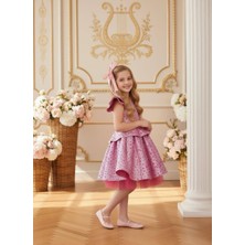 Kız Çocuk Bayramlık Doğum Günü Mezuniyet Abiye Pembe Elbise