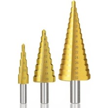 Vice Avm 3 lü Set Matkap Ucu Kademeli Sac Delme Aparatı HSS Titanyum Kaplama (4915) GO-53-vice/(1395) 03240