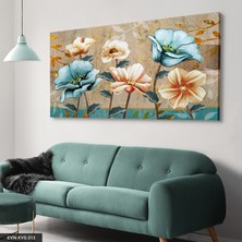 Evine Moda Renkli Soyut Çiçekler Tek Parça Kanvas - Canvas Tablo