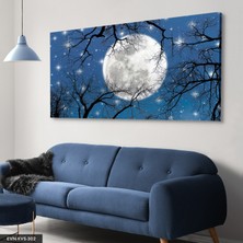 Evine Moda Ağaç Ay Manzara Tek Parça Kanvas - Canvas Tablo