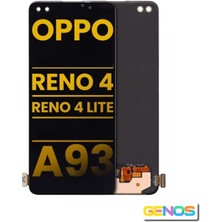 Genos Oppo Reno 4 LCD Ekran Dokunmatik Siyah Çıtasız Orjinal