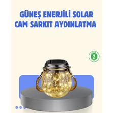 Epilons Güneş Enerjili Cam Sarkıt Bahçe Balkon Teras Aydınlatma 30 LED