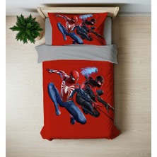 Spiderman Temalı Baskılı Tek Kişilik Nevresim Takımı