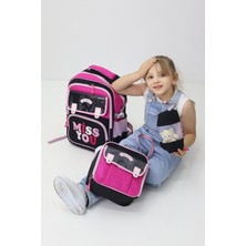 Neşeli Home Miss You Siyah 3'lü Okul Çanta Sırt Çantası Beslenme Çantası Kalemlik Ilkokul Hediyeli Yeni Sezon