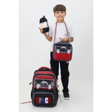 Neşeli Home Space Yazılı 3'lü Çanta Seti Sırt Çantası Beslenme Çantası Kalemlik Ilkokul Peluş Oyuncak Yeni Sezon