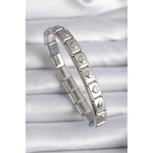 316L Çelik Gümüş Renk Kalp Işleme Nomination Charm Bileklik EB-53-VICE/(1395) 3475