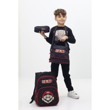 Neşeli Home Erkek Çocuk Super Mario Temalı 3'lü Okul Seti Sırt Çantası ve Beslenme Çantası Kalemlik Yeni Sezon