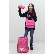 Neşeli Home Cute Stars Kız 3’lü Okul Çanta Yıldızlı Sırt Çantası Termal Beslenme Çantası Kalemlik Yeni Sezon