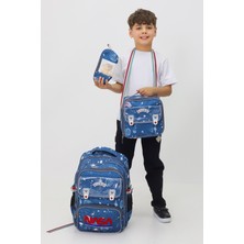 Neşeli Home 3'lü Çocuk Okul Seti Nasa Temalı Sırt Çantası Beslenme Çantası Kalemlik Ilkokul Seti Yeni Sezon