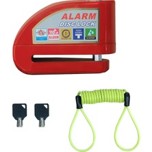 Gp Kompozit DSK004 Universal Alarmlı Motosiklet Disk Kilidi Kırmızı