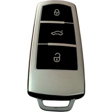 Volkswagen Sustasız Anahtar Uyumlu Silikon Oto Anahtar Kumanda Kabı Kılıf Füme