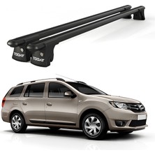 Today Auto Trio-I Dacia Logan (2013 ve Sonrası) Uyumlu Siyah Kilitli Ara Atkı 120CM Port Bagaj Tavan Barı