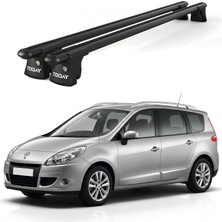 Today Auto Trio-I Renault Grand Scenic (2009-2016) Uyumlu Siyah Kilitli Ara Atkı 120CM Port Bagaj Tavan Barı