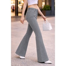 Cedy Denim Cedy Denım Yüksek Kalite Kadın 5 Cep Düşük Bel Ispanyol Paça Skinnyfit Esnek Jean Pantolon C619