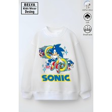 Belya Kids Wear Tam Kalıp Oversize Erkek Çocuk Pamuğa Pamuk 3 Iplik Kumaş Snc2 Tasarım Sweatshirt