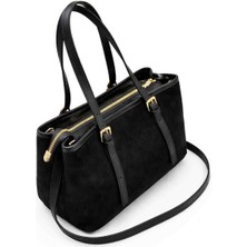 Valeriona Milano Kadın Hakiki Deri Süet Günlük Omuz Çantası