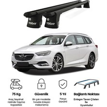 Today Auto Trio-Iı Opel Insignia Kombi (2018 ve Sonrası) Uyumlu Siyah Kilitli Ara Atkı 120CM Port Bagaj Tavan Barı