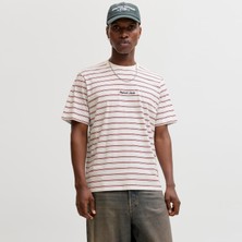 Jack & Jones Erkek Çizgili Nakis Islemeli Tisört - Norrebro